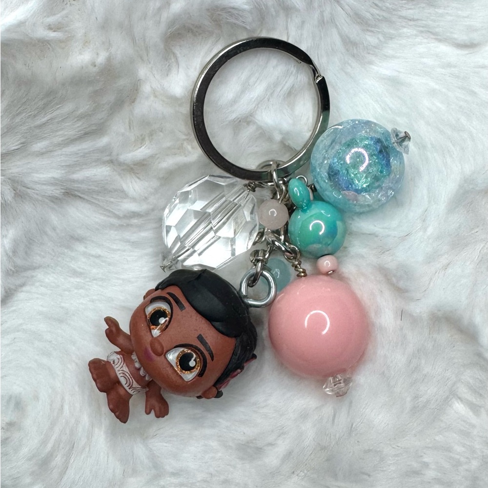Disney Moana Doorable Keychain with Pink and Blue Charms